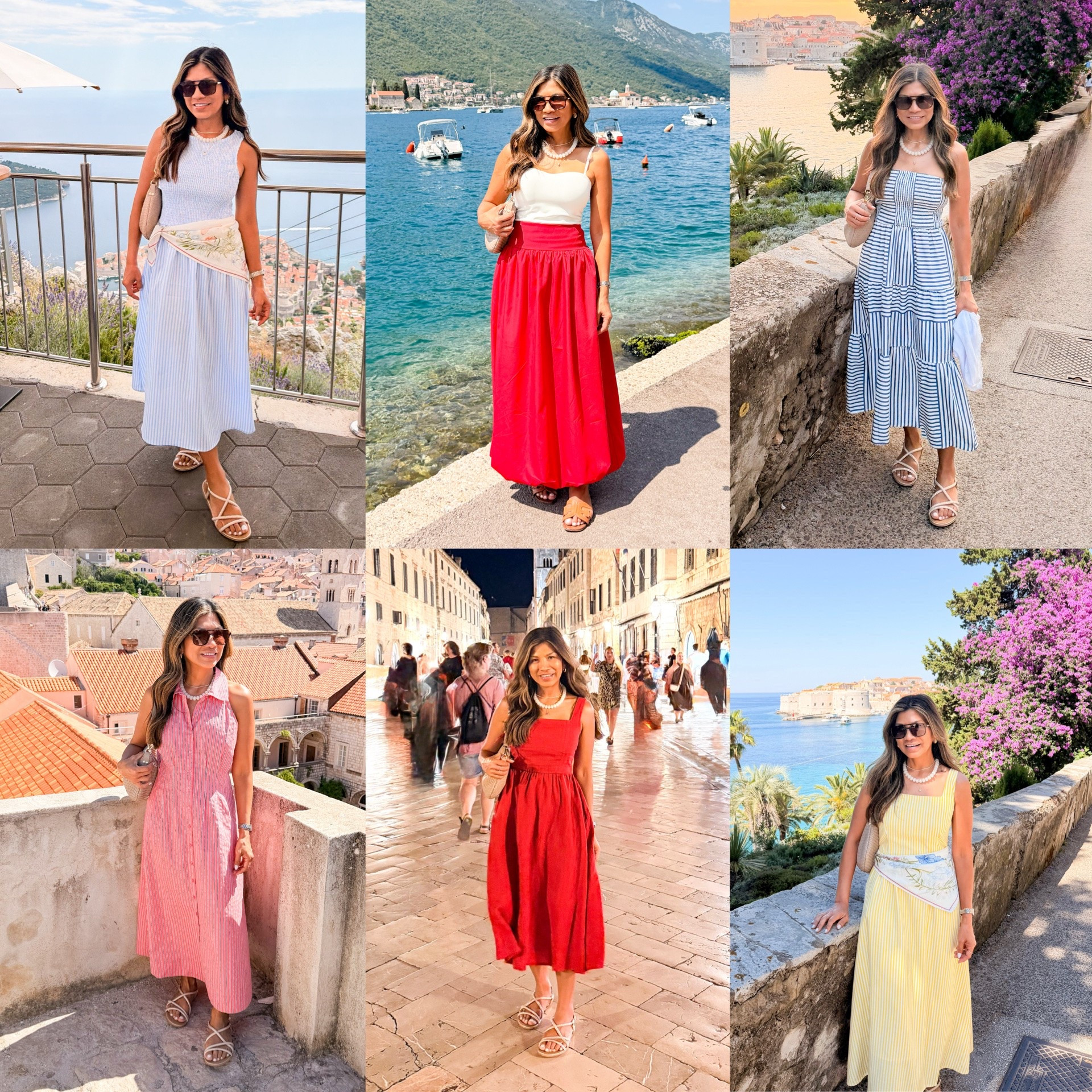 I’m 5’2” 118#ish for reference 
Outfits I actually wore in Europe.
Fitflop Sandals I sized down.
Sam Edelman sandals tts.
Everything is in the smallest size: XS or Small. 
DISCLAIMER: I had to have first dress(top left) hemmed about 5 inches off-was too long on me. 
Summer outfits, Europe Outfits, Vacation outfits, Amazon finds, over 50 style, midlife fashion, petite fashion,midlife women, affordable fashion, fashion over40, Italy outfits.

#LTKOver40 #LTKPetite #LTKTravel