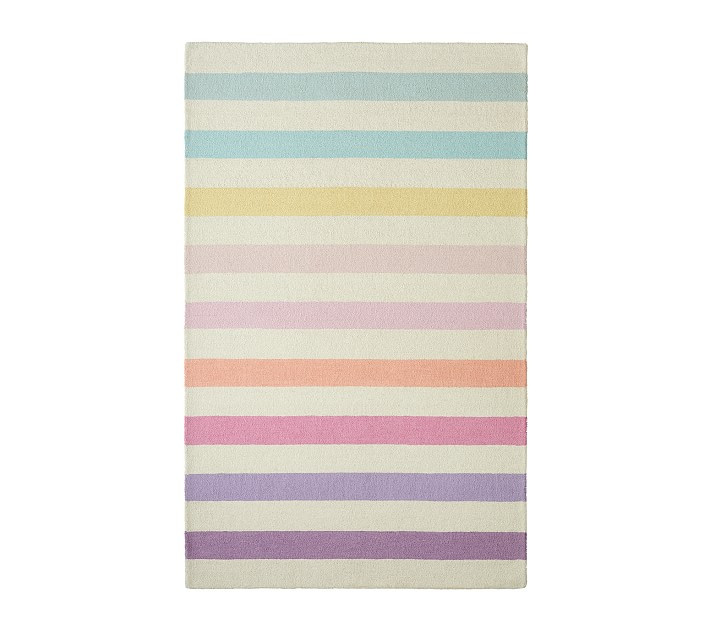 Kayla Rainbow Rugby Stripe Rug | Pottery Barn Kids