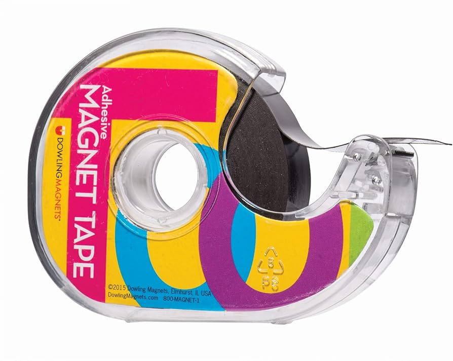 Dowling Magnets Adhesive Magnet Tape, 1 roll (25 ft x .75 in) in Dispenser, Thin Dark Gray, for P... | Amazon (US)