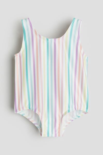 Patterned Swimsuit - White/striped - Kids | H&M US | H&M (US + CA)