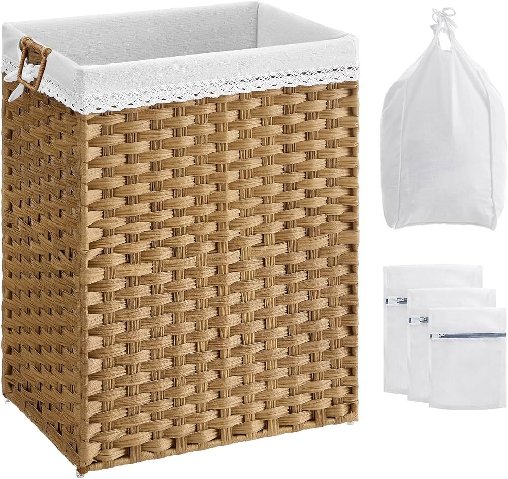 SONGMICS Laundry Basket, Laundry Hamper with 2 Removable Liner Bags & 3 Mesh Laundry Bags, 90L St... | Amazon (US)