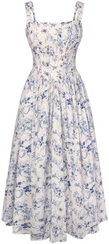 Scarlet Darkness Women's Floral Corset Sundress Square Neck Sleeveless Cottagecore Dresses Summer... | Amazon (US)