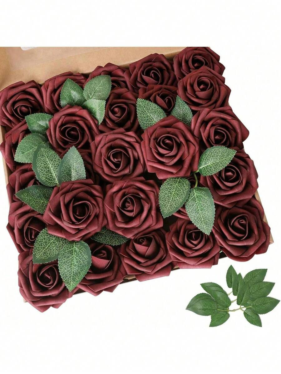 5/10/15/20/25/30pcs Real Looking Fake Roses With Stem For DIY Wedding Bouquets Centerpieces Arran... | SHEIN