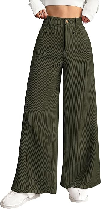 PRETTYGARDEN Women's High Waisted Corduroy Pants Casual | Amazon (US)