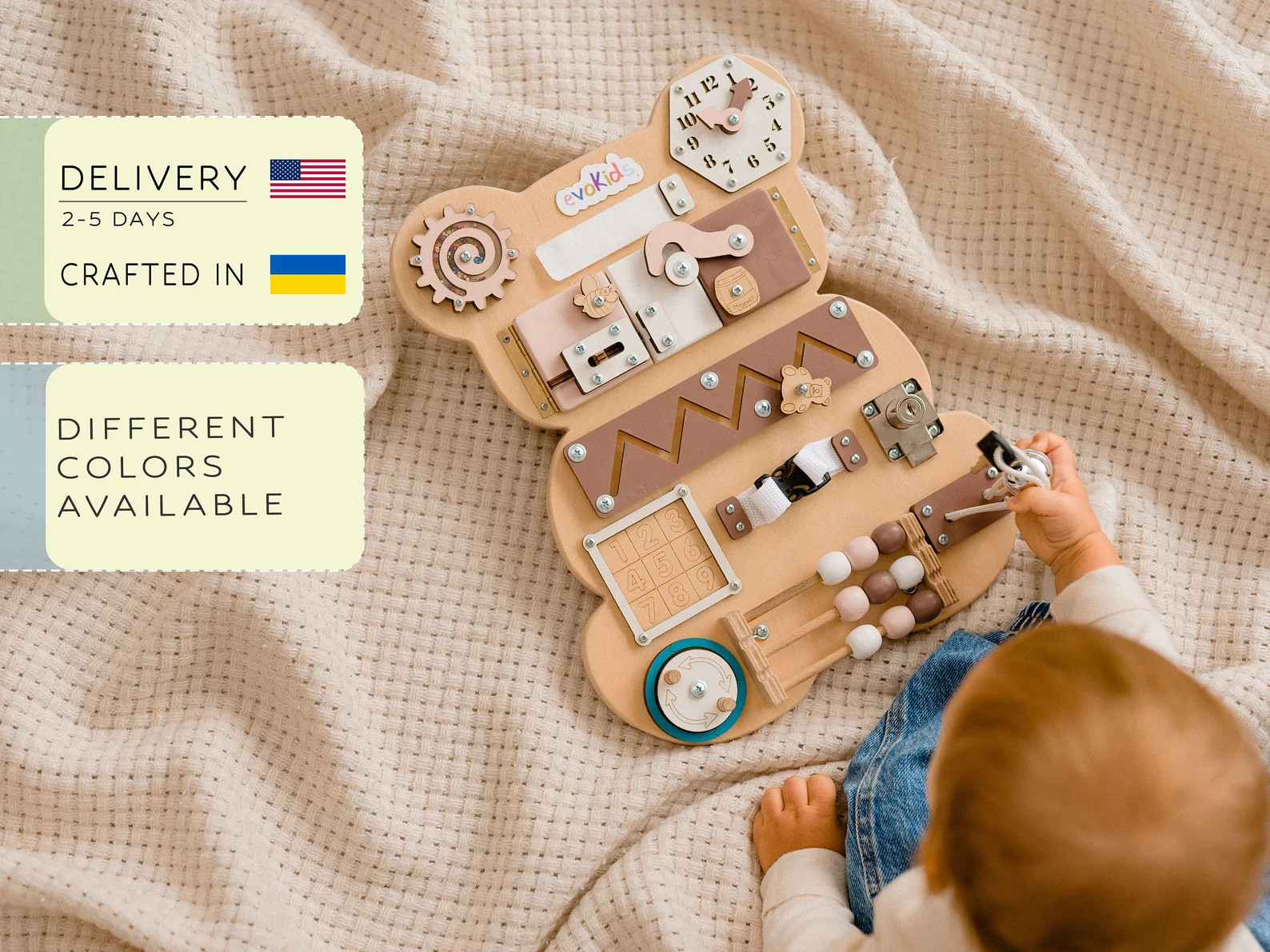 Busy Board for Toddler, Activity Board, Toddler Gift, Montessori Board, Developing Board, Wooden ... | Etsy (US)