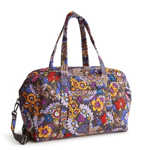 Vera Bradley Women's Premium Cotton Miramar Weekender Travel Bag, Colorful Bouquet, One Size | Amazon (US)