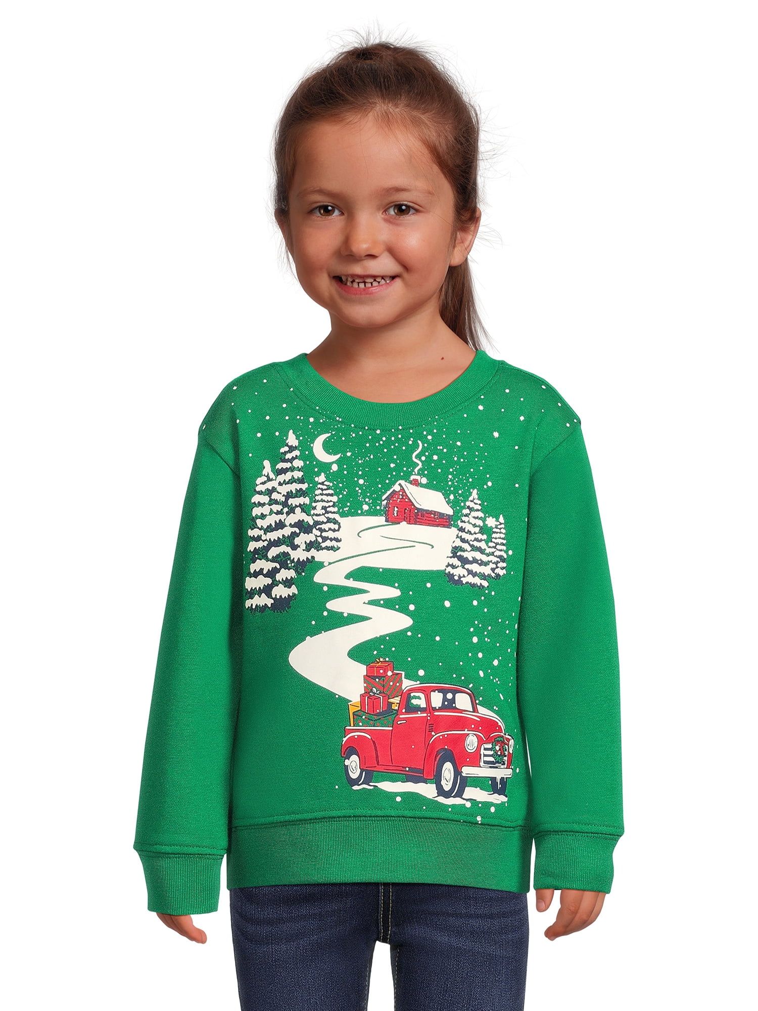 Holiday Time Toddler Long Sleeve Christmas Sweatshirt, Sizes 12M-5T | Walmart (US)