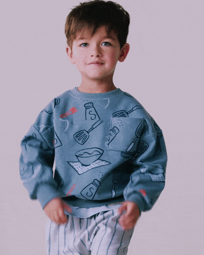 Toddler Baking Wide-Arm Pocket Sweatshirt - Blue | Carter's Inc