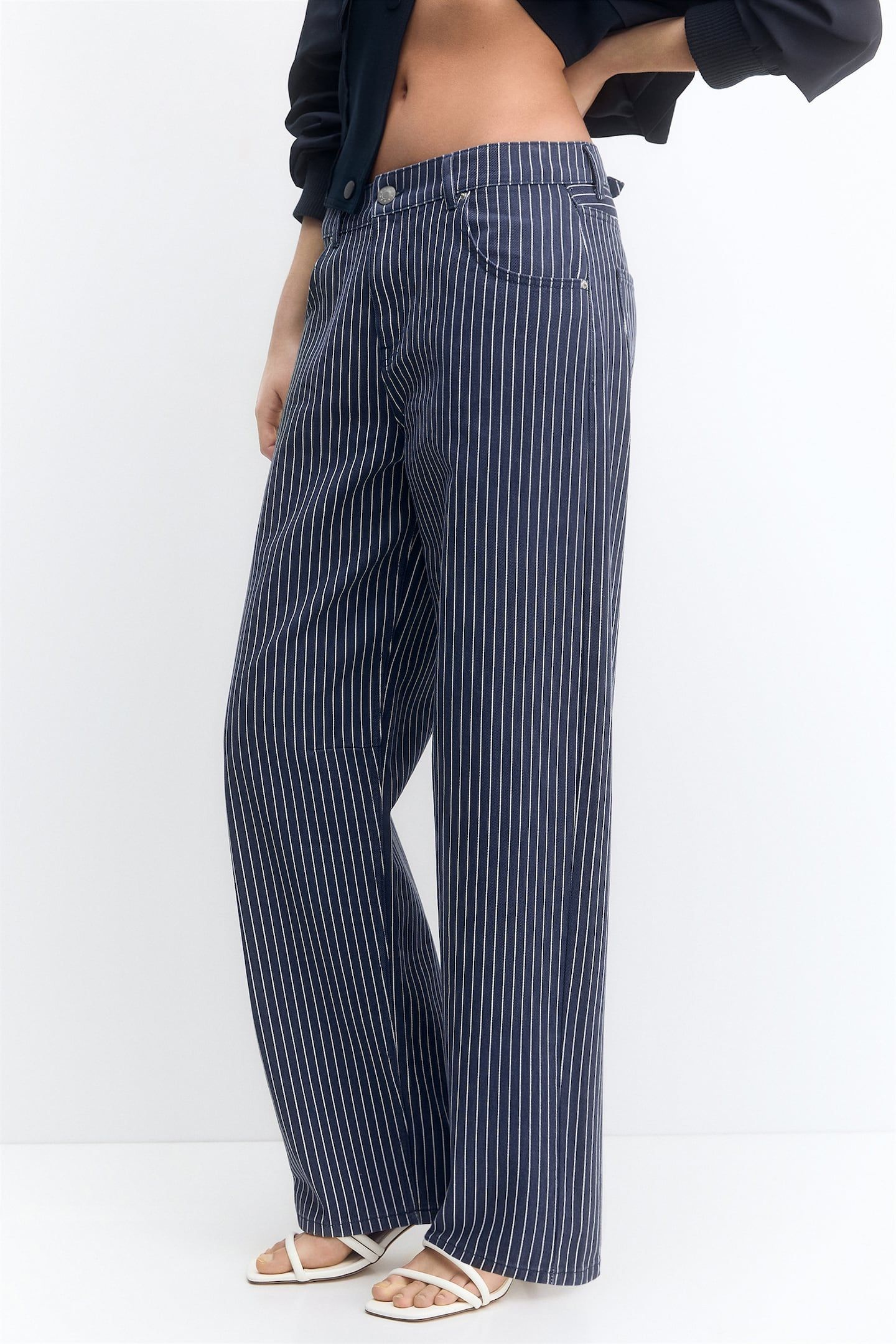 Straight-fit striped trousers | PULL and BEAR UK