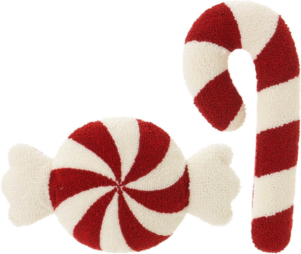 Christmas Shaped Throw Pillow Candy Cane Round Candy Shape Couch Pillow Christmas Cute Sweet Shap... | Amazon (US)