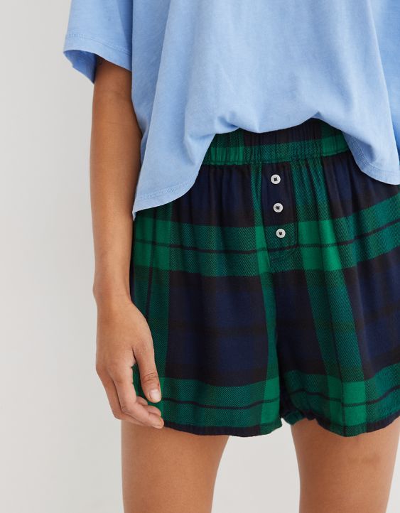 Aerie Flannel High Waisted Boyfriend Boxer | American Eagle Outfitters (US & CA)
