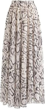 CHICWISH Women's Floral Watercolor Flower Maxi Floral Chiffon Slip Skirt | Amazon (US)
