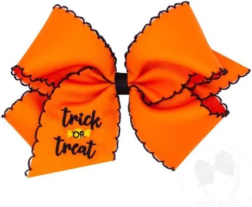 Wee Ones Girls' Moonstitch Hair Bow with Embroidered Fall Holiday Themes, Halloween and Harvest, ... | Amazon (US)