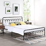 VECELO Vintage Metal Bed Frame Platform with Headboard and Footboard/No Box Spring Needed,Premium St | Amazon (US)