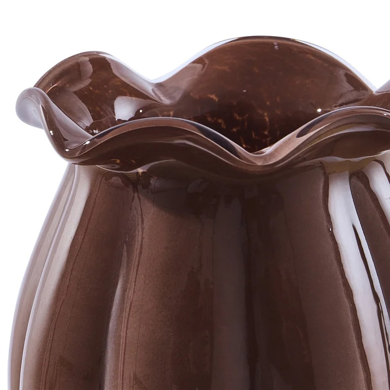 Home Decor Collection 9" Brown Milky Glass Vase | Walmart (US)