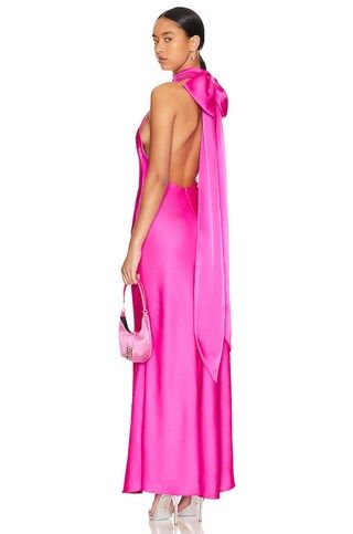 Evianna Satin Gown in Hot Pink | Revolve Clothing (Global)