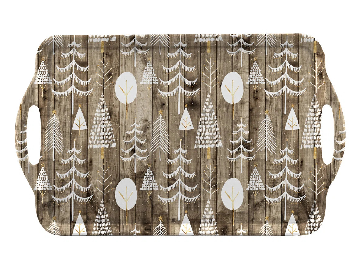 Pimpernel Wooden Christmas Large Handled Melamine Serving Tray | Wayfair North America
