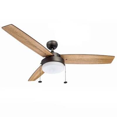 Prominence Home Statham 52-in Bronze LED Indoor Ceiling Fan with Light (3-Blade) | Lowe's
