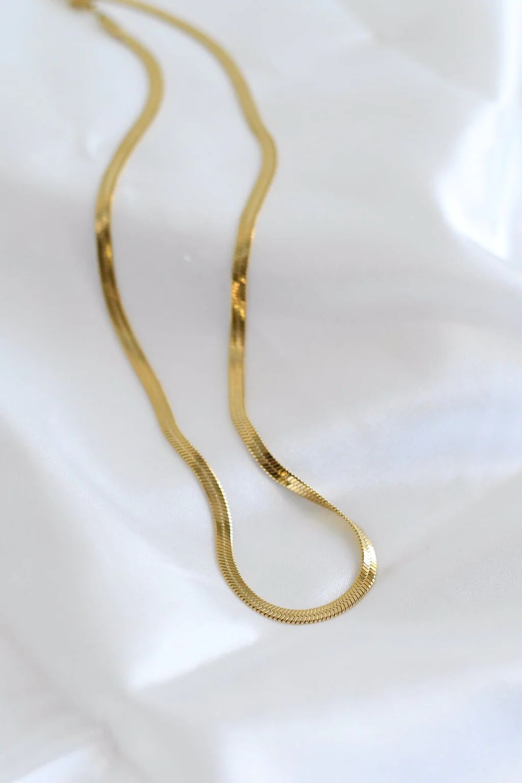Thin Herringbone Gold Plated Chain | Mod&Soul