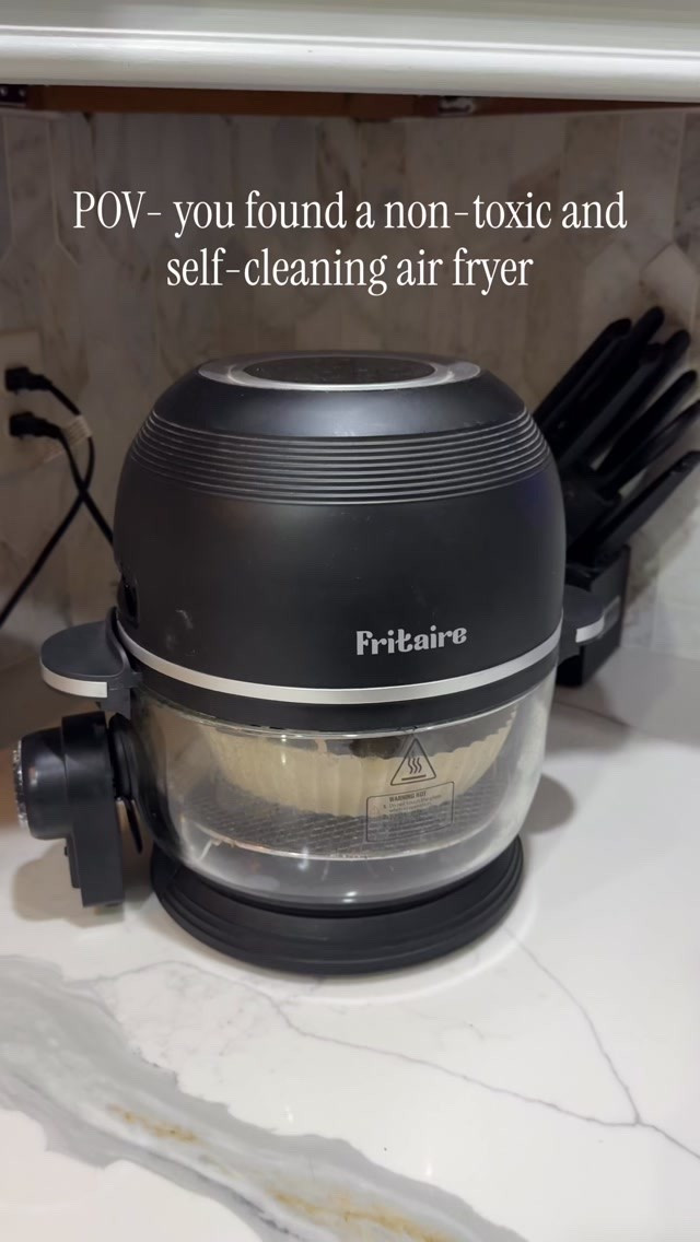 Amazon Kitchen find! We’ve had our @fritaire glass air fryer for years and we switched after learning that a lot of conventional air fryers have Teflon baskets that get heated up to 400°! This one also has a self-cleaning feature! Follow + comment “SHOP” for a link! (make sure you’re following to receive it) ✨ & if you love Holiday finds and gift ideas, follow along for more! 

#amazonfinds #amazonhome #amazonhomefinds