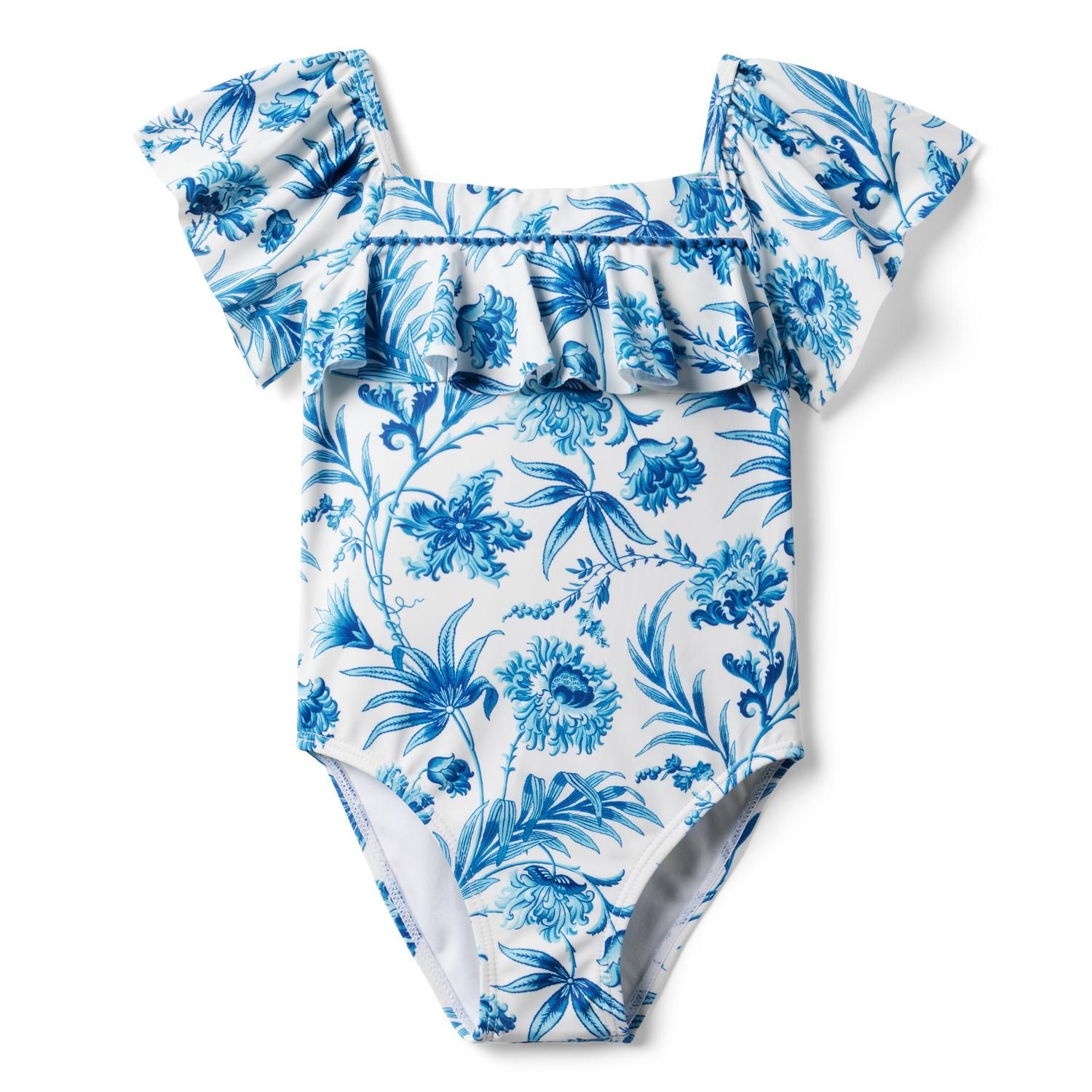 Floral Ruffle Sleeve Recycled Swimsuit | Janie and Jack
