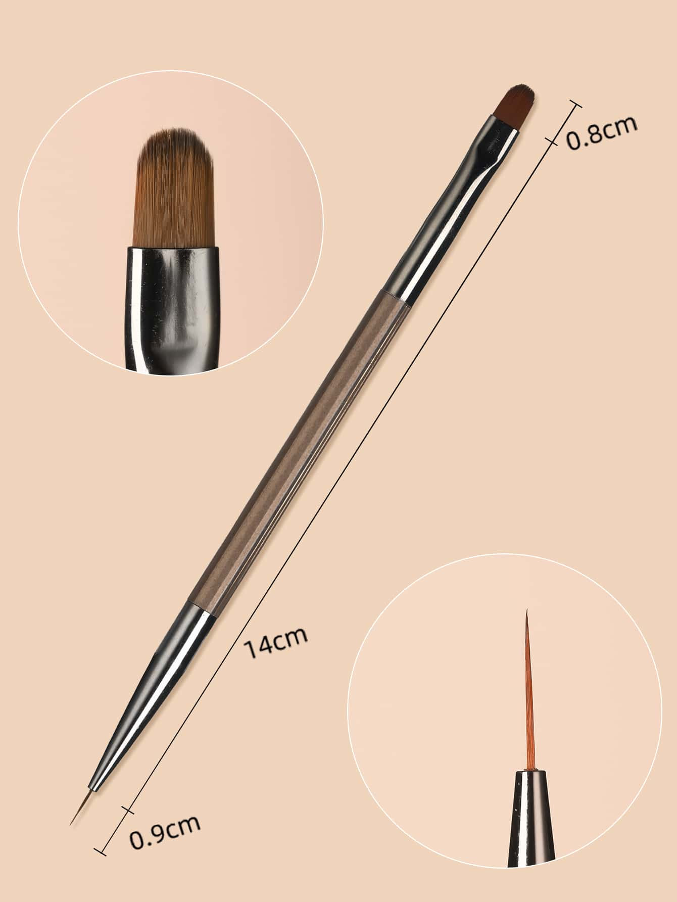 1Pc Japanese Style Brown Series Nail Art Brush Line Pen With Dual Heads, For Building Or Painting... | SHEIN