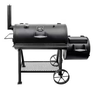 Highland Offset Charcoal Smoker and Grill in Black with 900 sq. in. Cooking Space | The Home Depot