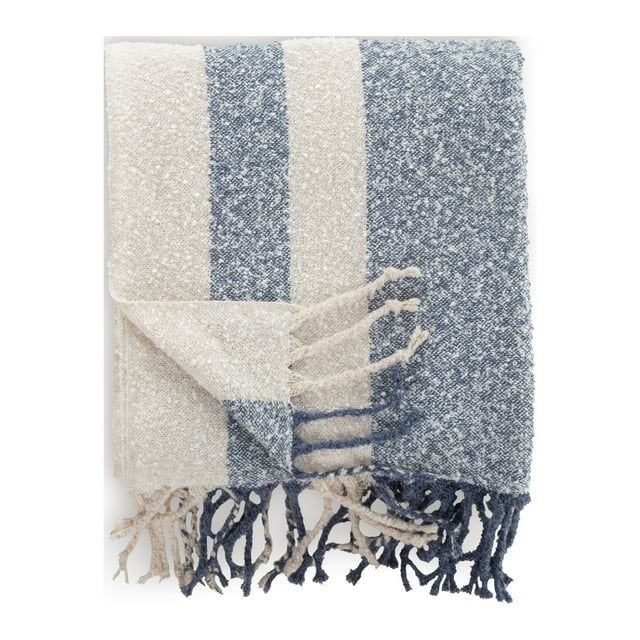 Better Homes & Gardens Striped Boucle Throw, Blue Stripe, 50" x 72" | Walmart (US)