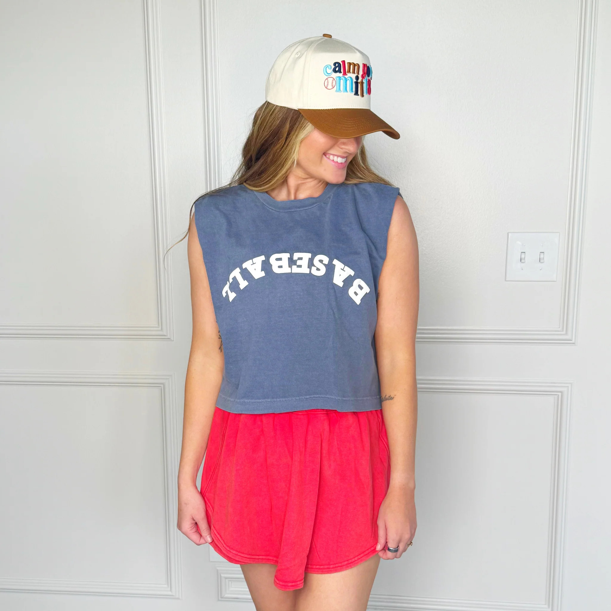 Upside-down Baseball Puff Tank | Poppy & Pine