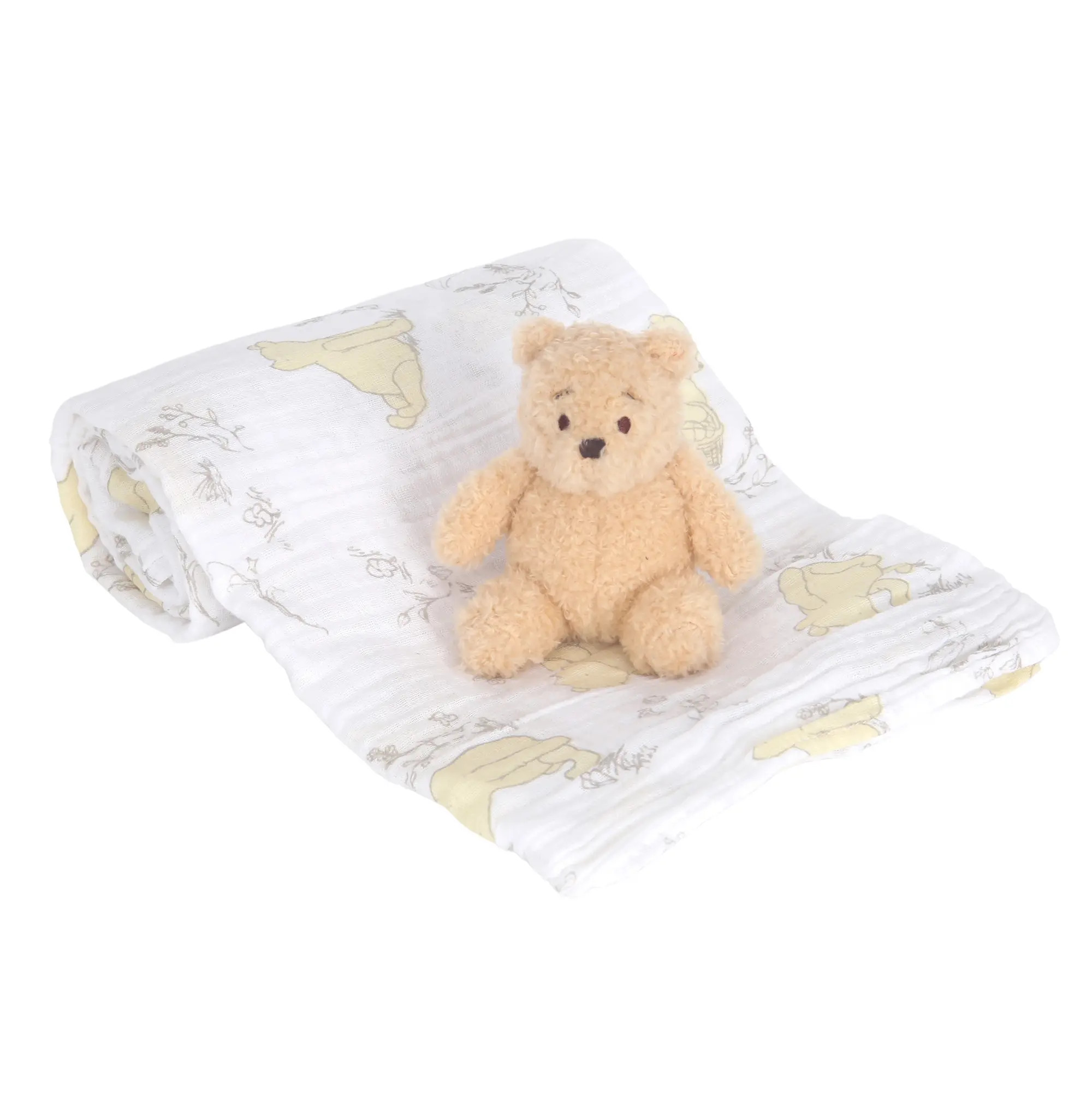 Lambs & Ivy Disney Baby Winnie the Pooh Swaddle Blanket & Plush Toy Gift Set in White at Nordstrom | Nordstrom