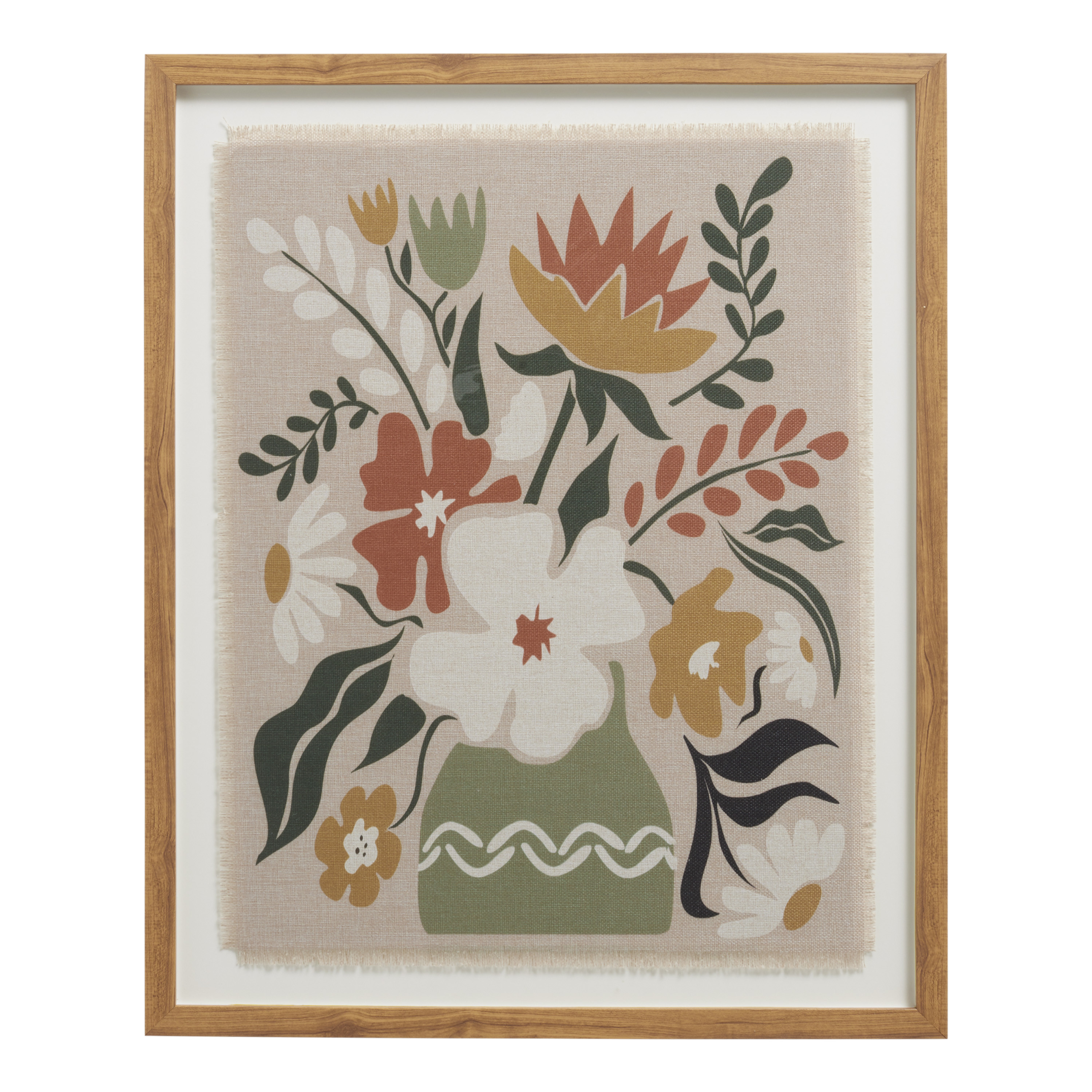 Linen Floral Vase Floating Framed Wall Art | World Market