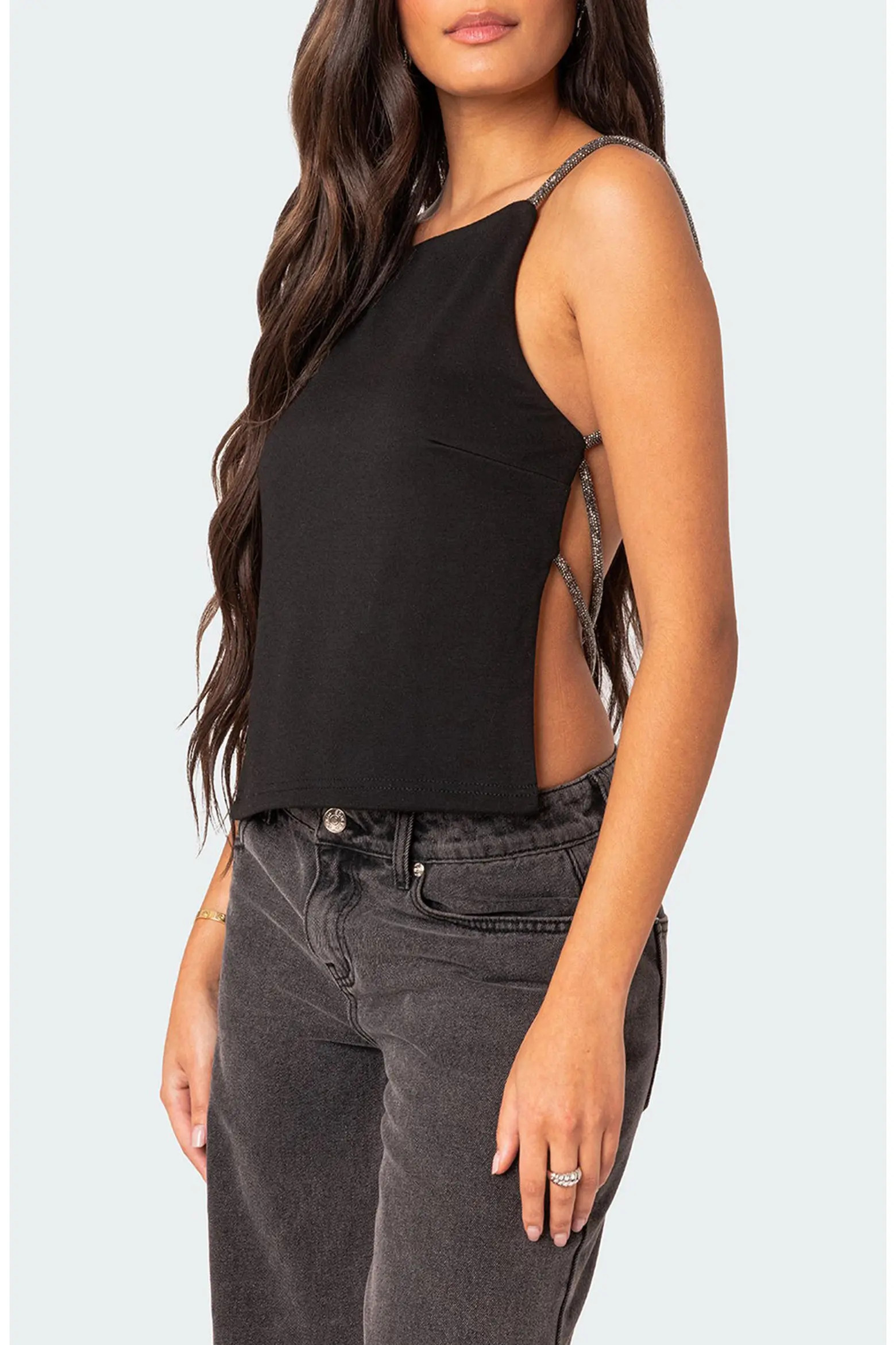 Karli Embellished Strap Open Back Top (Women) | Nordstrom | Nordstrom