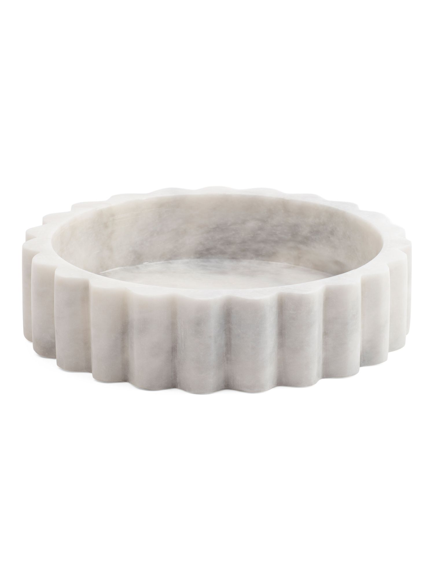 10x3 Solid Marble Fluted Bowl | Marshalls