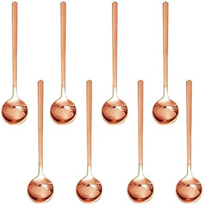 Pack of 8, Rose Gold Plated Stainless Steel Espresso Spoons, findTop Mini Teaspoons Set for Coffe... | Amazon (US)