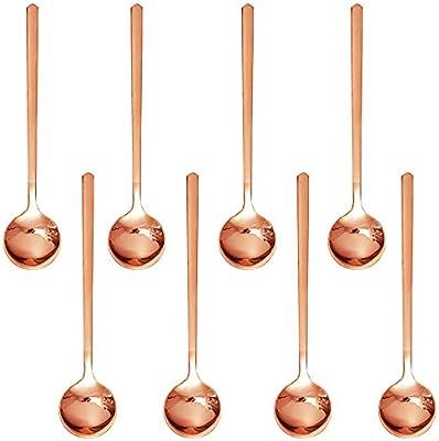 Pack of 8, Rose Gold Plated Stainless Steel Espresso Spoons, findTop Mini Teaspoons Set for Coffe... | Amazon (US)