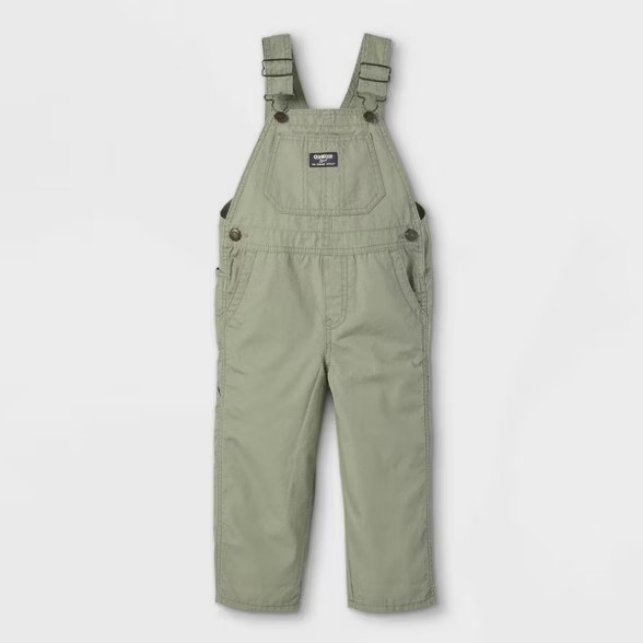 OshKosh B'gosh Toddler Boys' Canvas Overalls - Olive Green | Target
