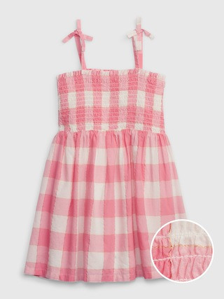 Toddler Shiny Smocked Gingham Dress | Gap (US)