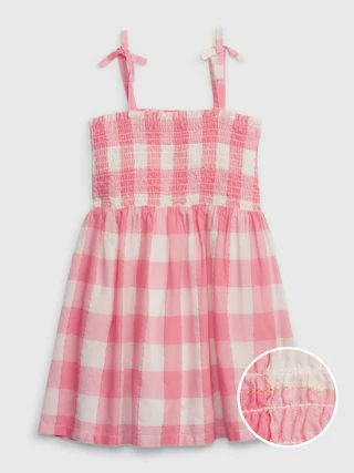 Toddler Shiny Smocked Gingham Dress | Gap (US)