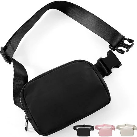 Fanny Packs for Women Men Black Crossbody Fanny Pack Unisex Mini Belt Bag with Adjustable Strap Fashion Cross Body Waist Pack for Traveling Casual Running Hiking (Black) | Walmart (US)