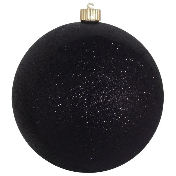 8" (200mm) Shatterproof Black Glitter Christmas Ball Ornament by Christmas by Krebs - Walmart.com | Walmart (US)