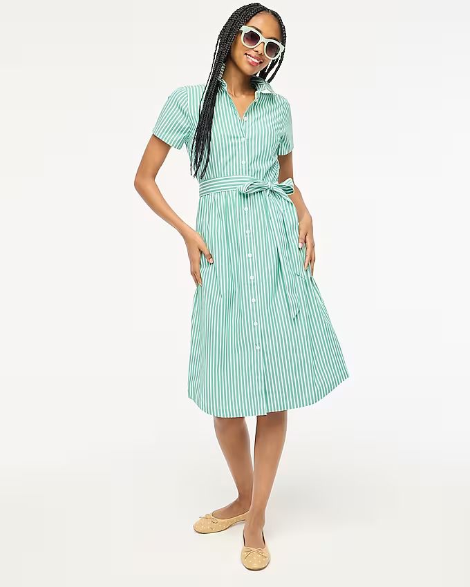 Striped short-sleeve midi shirtdress | J.Crew Factory