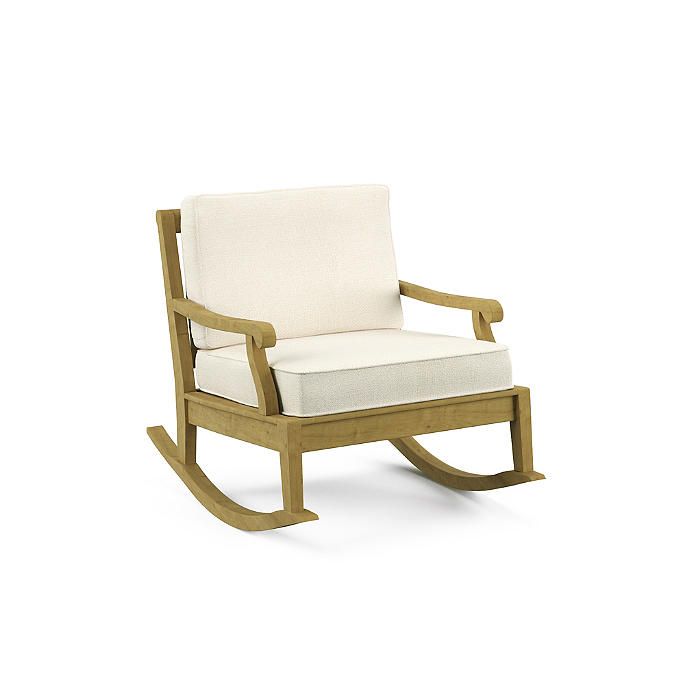 Cassara Rocking Lounge Chair with Cushions in Natural Finish | Frontgate | Frontgate