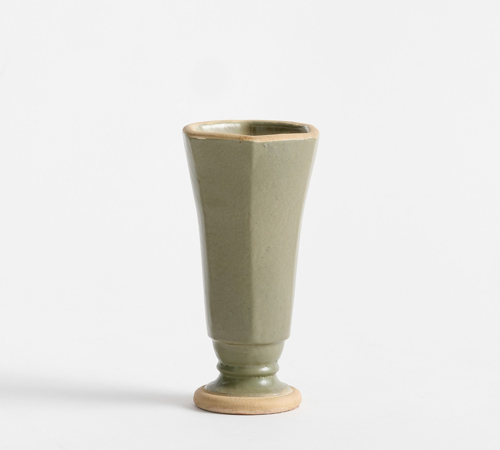 Ceramic Faceted Vase Small Green | Pottery Barn (US)