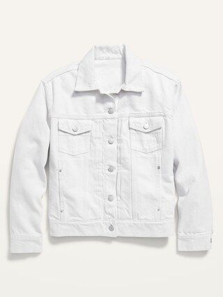 Relaxed Classic White Non-Stretch Jean Jacket for Women | Old Navy (US)