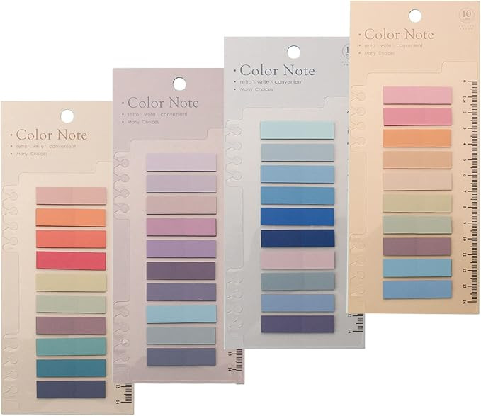 Potanro 800 Pcs Sticky Index Tabs, 4 Sheets Strip Index Tabs, Writable Page Sticky Notes with Rul... | Amazon (US)