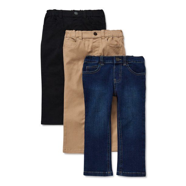 Garanimals Baby Boy & Toddler Boy Slim Fit Denim Jeans and Twill Pants Multipack, 3-Pack, 12M-5T ... | Walmart (US)