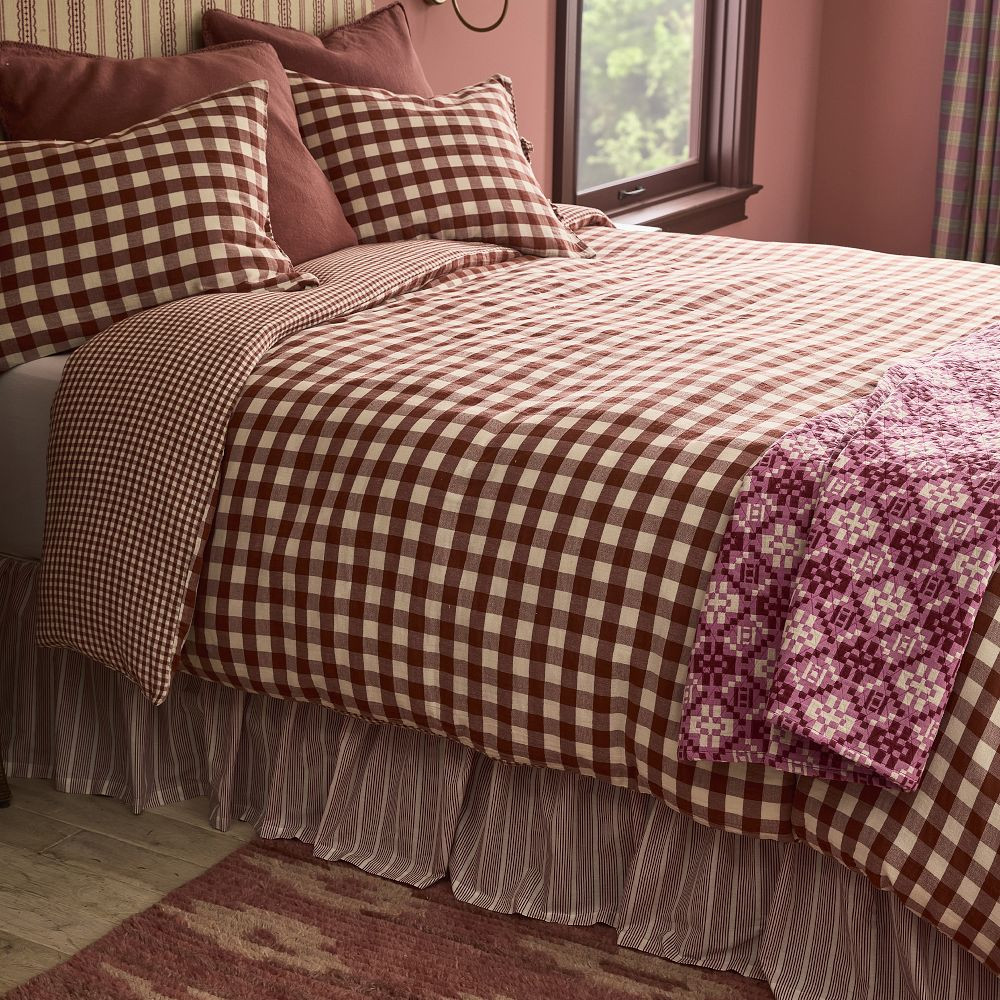 Reversible Gingham Duvet Cover and Shams | GreenRow