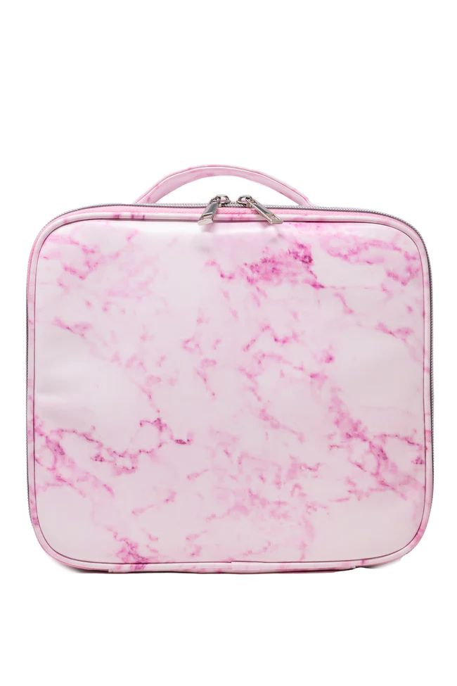 No Time To Spare Pink Marble Makeup Bag FINAL SALE | Pink Lily