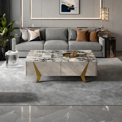 Italian rectangular marble coffee table | Wayfair North America