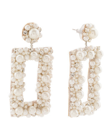 Handmade In India Pearl Statement Earrings | TJ Maxx
